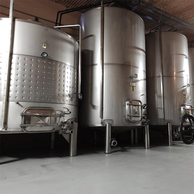 Stainless steel tanks of Lagar del Duque Winery, from the DO Cigales, in Valladolid